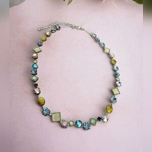 Lady Remington LR Signed Silver Tone Multi Charm Necklace